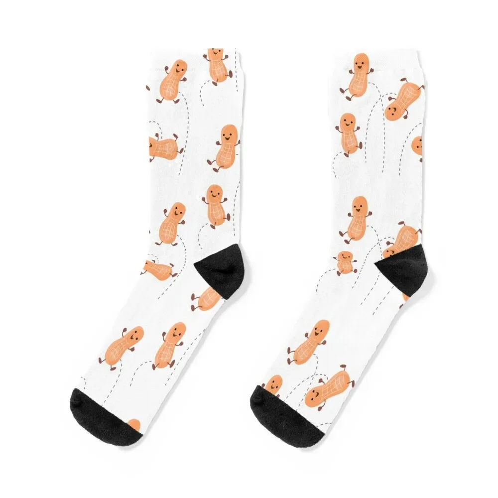 

Cute peanuts jumping cartoon illustration Socks Toe sports New year's funny sock funny gifts Men's Socks Women's