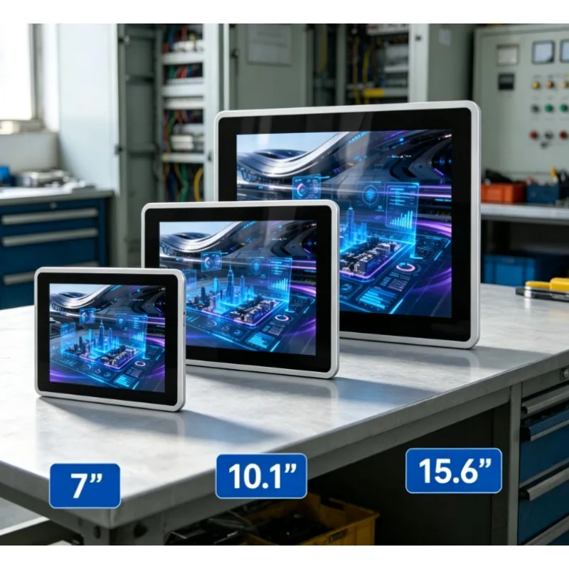 7 inch Rugged HMI Panel PC TPC370 IP66 Industrial Touch Screen 1TOPS NPU Wide Temp -30℃ to 70℃