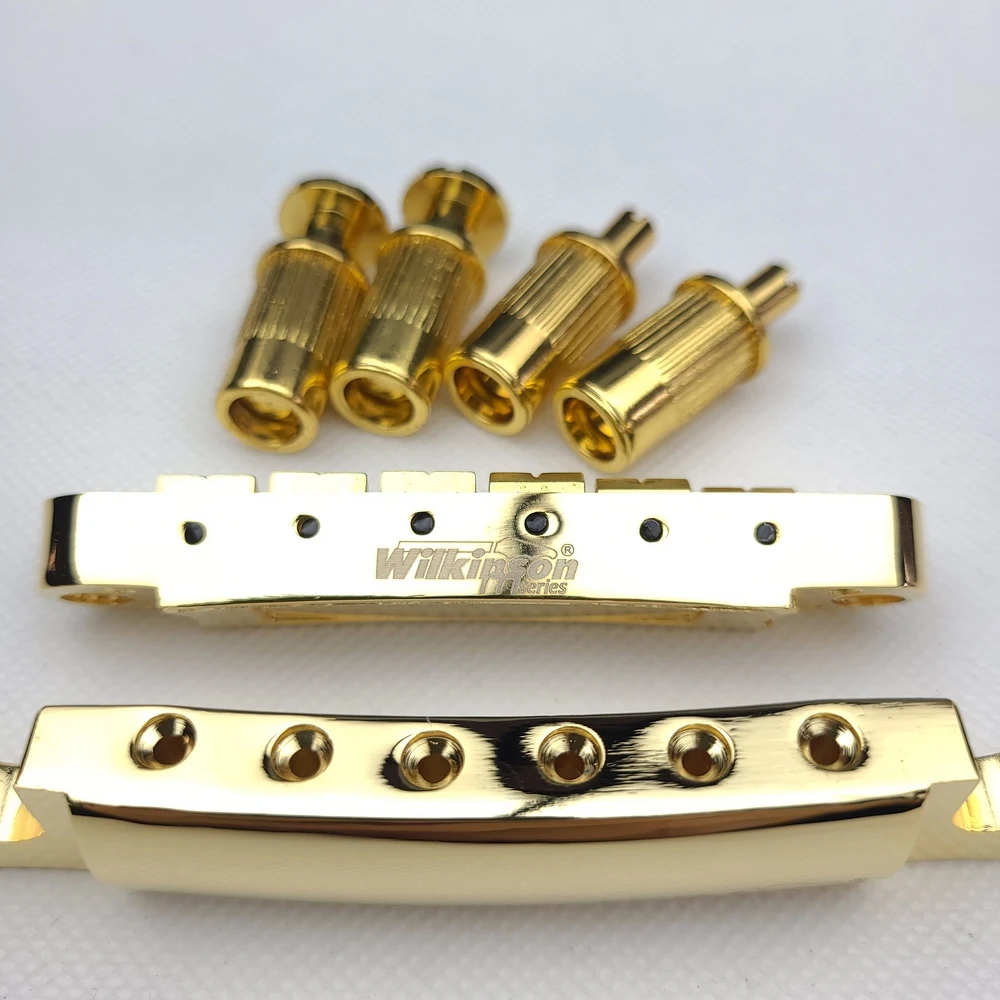 Original Wilkinson Gold Tune-O-Matic Style Electric Guitar Bridge For Lespaul LP SG Guitar WOGT1+WOGB2 Golden