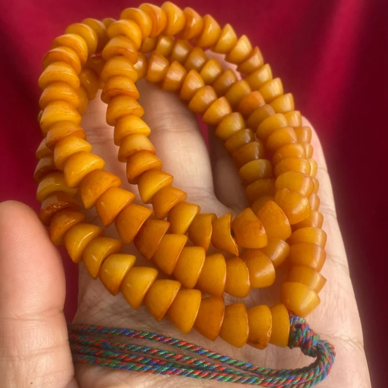 

Tibetan Style Old Spiritual Bone Irregular Yuanbao Beads 108 Pieces Unisex Accessories
