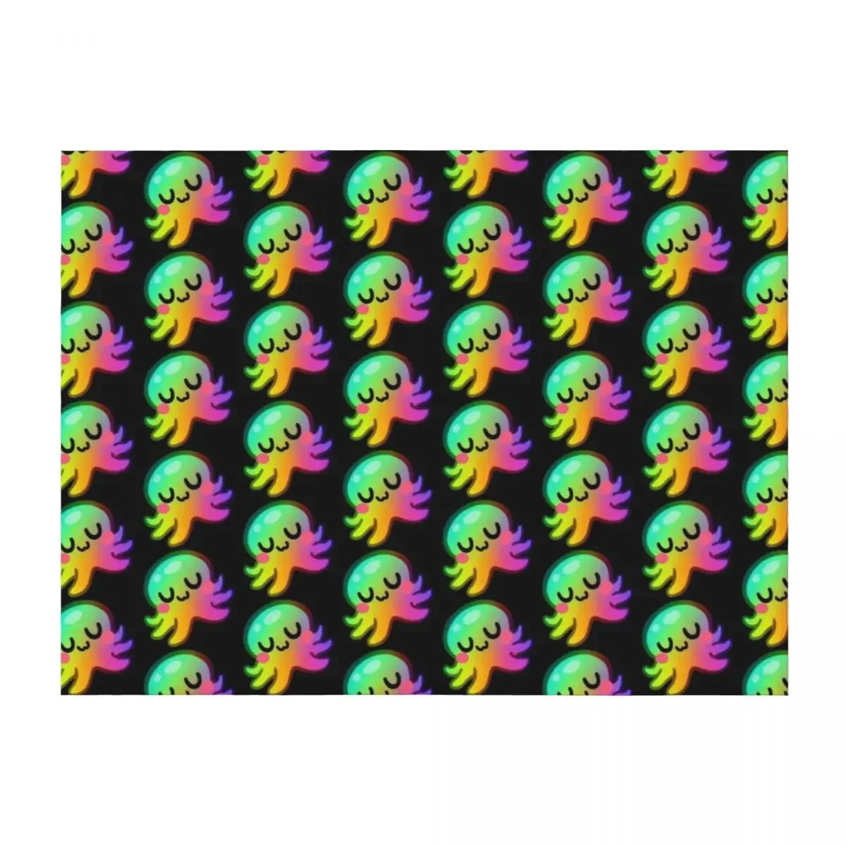 

Rainbow Kraken UwU Throw Blanket Stuffeds Cute Shaggy Baby Blankets