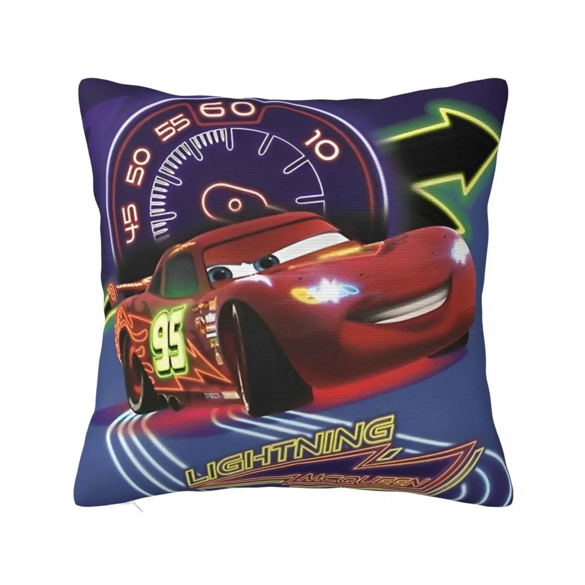 

Cars Lightning McQueen Pillowcase Polyester Cushion Cover Decor Life Is A Highway Throw Pillow Case Cover Seat Zippered