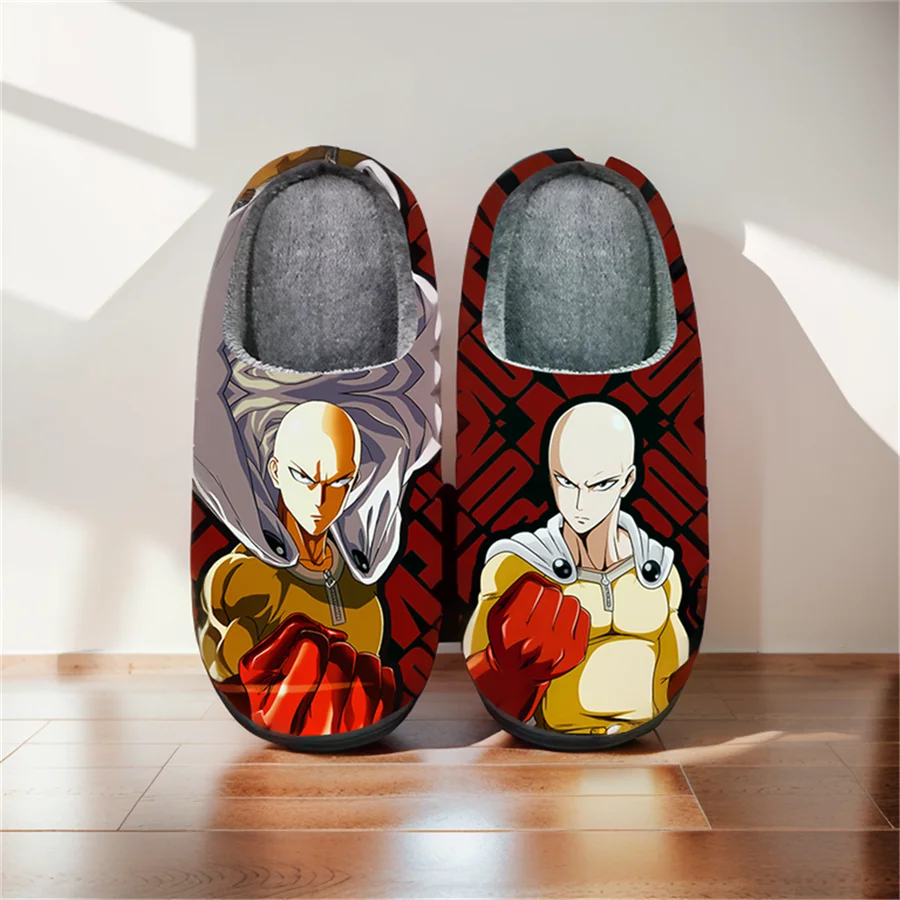 

Anime Cartoon Cute Home Slippers ONE PUNCH-MAN Saitama Cosplay Winter Warm Slippers For Man Woman Boy Girl Halloween Gift