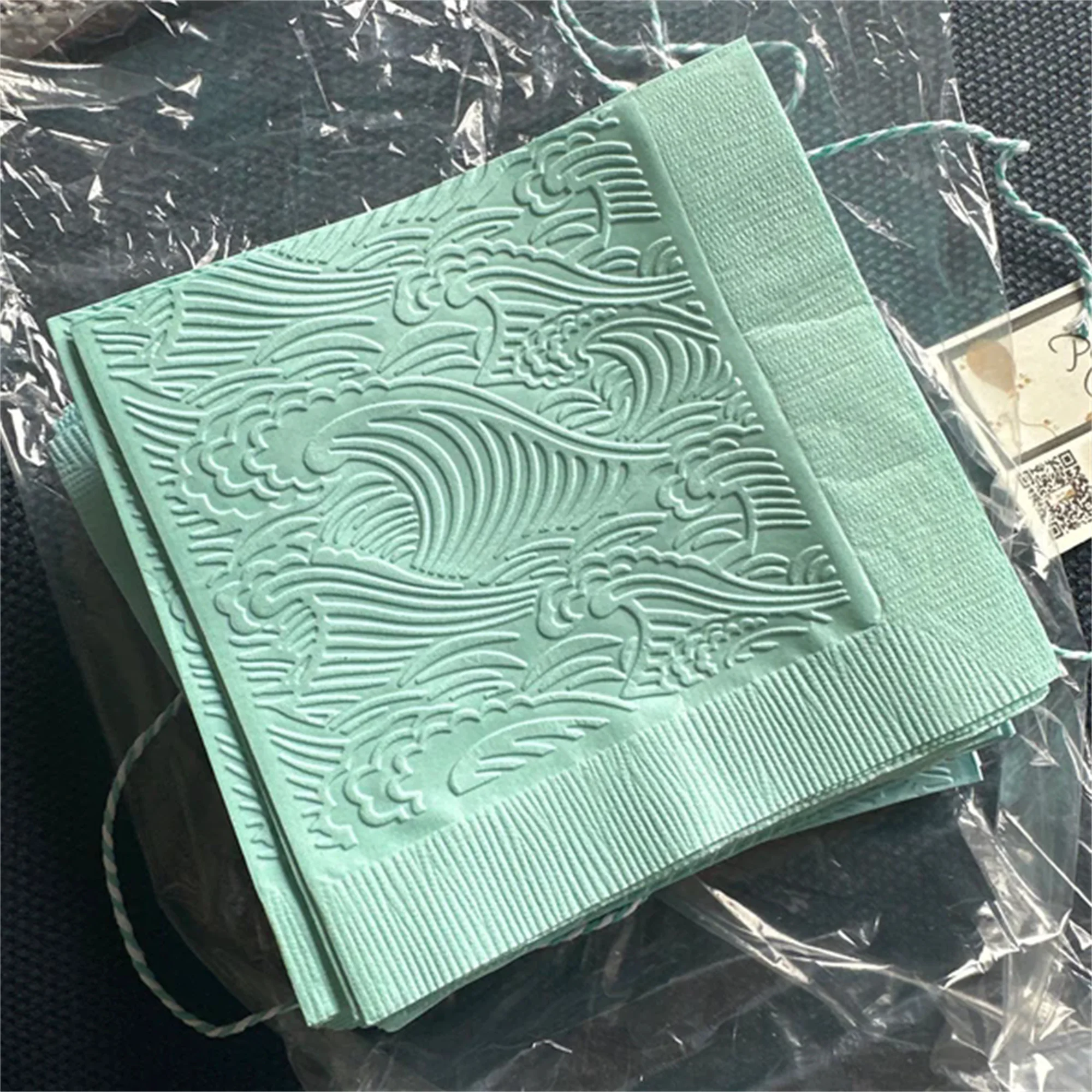 Wave Napkin ~ Embossed Paper Napkin ~ Summer ~ Nature ~ Tidal Wave ~ Beach ~ Ocean ~ Surfing ~ Beverage ~ Cocktail