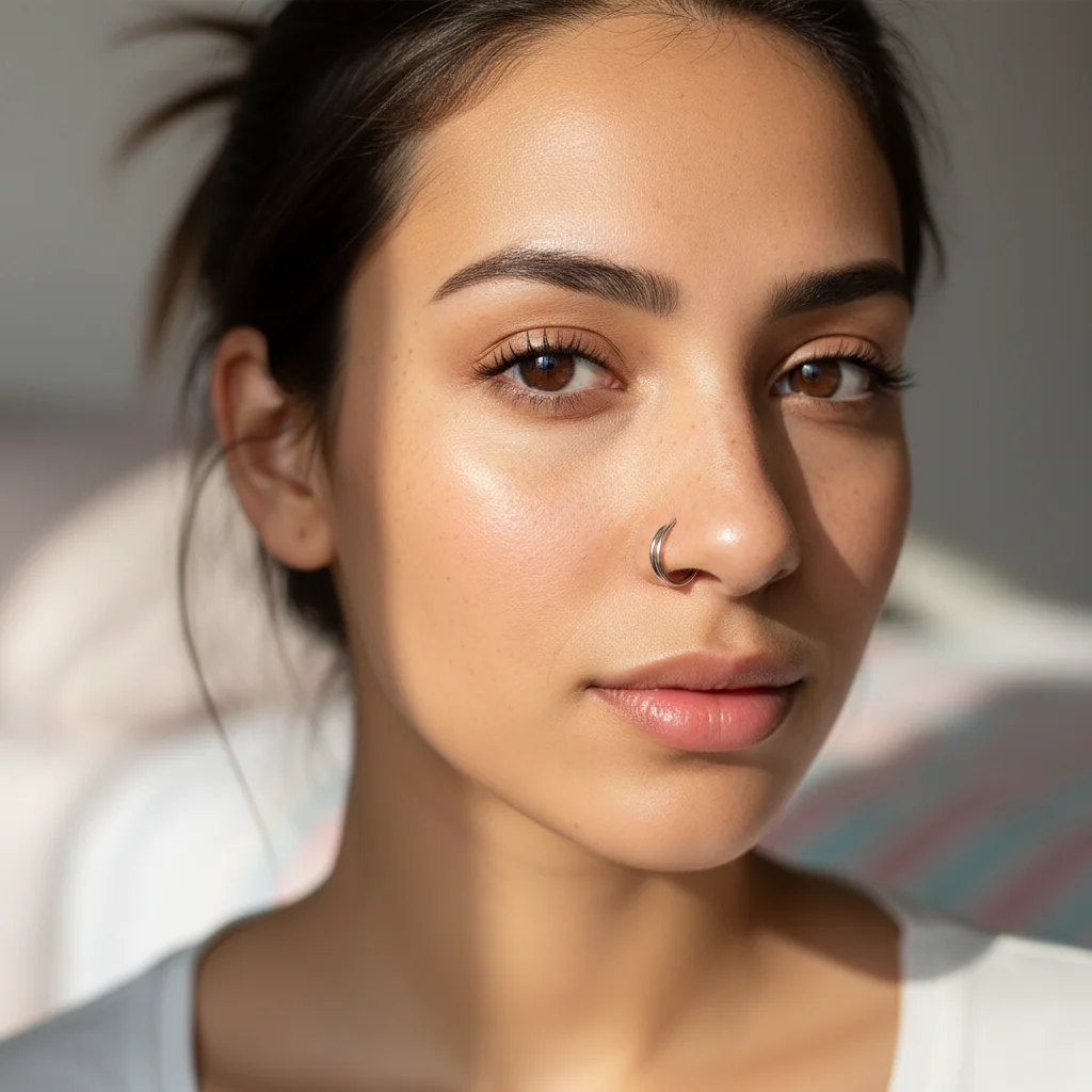 Body Jewelry For Sensitive Skin - 316L Edelstahl Doppelschicht-Nasenring Nahtloser Verschluss Körperschmuck
