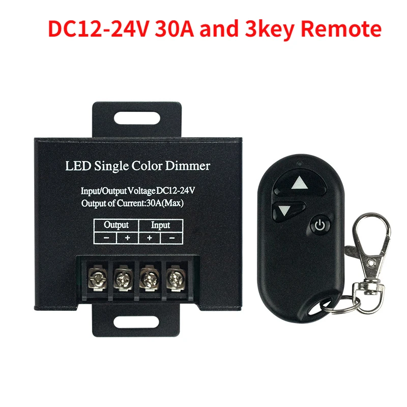 Novo 8a/30a led interruptor de escurecimento controlador de fita de luz e 3key/11key remoto sem fio para DC12V-24V cor única tira led dimmer