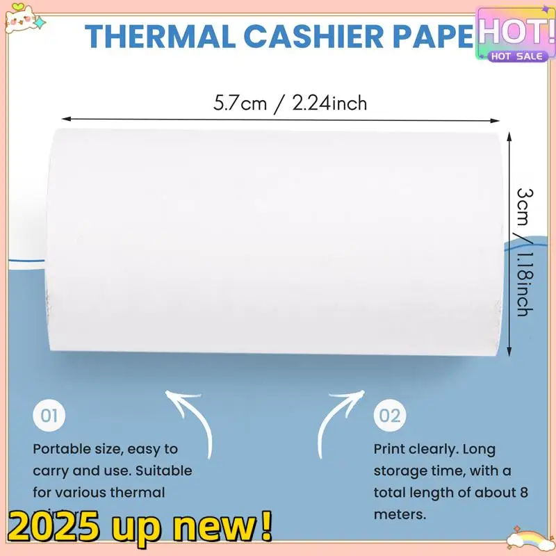 พื้นผิวที่ละเอียดอ่อน-10 ม้วนกระดาษความร้อนเครื่องบันทึกเงินสด POS ใบเสร็จรับเงินกระดาษความร้อน 57X30 มม.สําหรับเครื่องพิมพ์ลงทะเบียนเงินสด