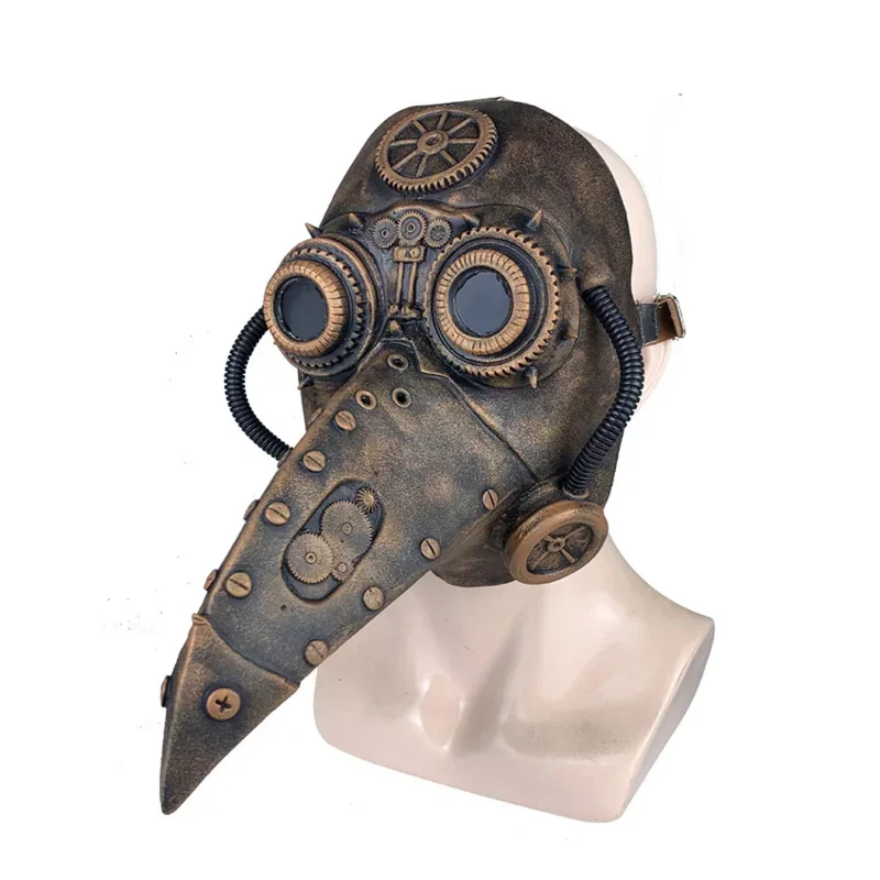 Doctor Schnabel Mask Pipe Latex Steam Punks Plague Doctor Mask Horror Halloween Bird Cosplay Mechanical Beak Masks Prop C20K113