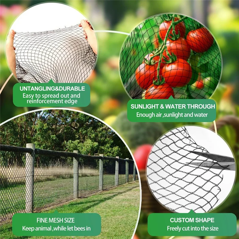 

AT02-Garden Netting 4X10m,Extra Strong Woven Mesh Bird Netting For Fruit Trees,Plants & Vegetables,Reusable Mesh Pond Netting