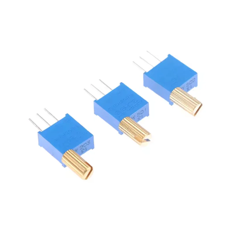 5PCS 3296W Multi-Turn ปรับโพเทนชิออมิเตอร์ 100R200R1K2K5K10K20K50K100K200K500K1M เพลาโลหะยาว