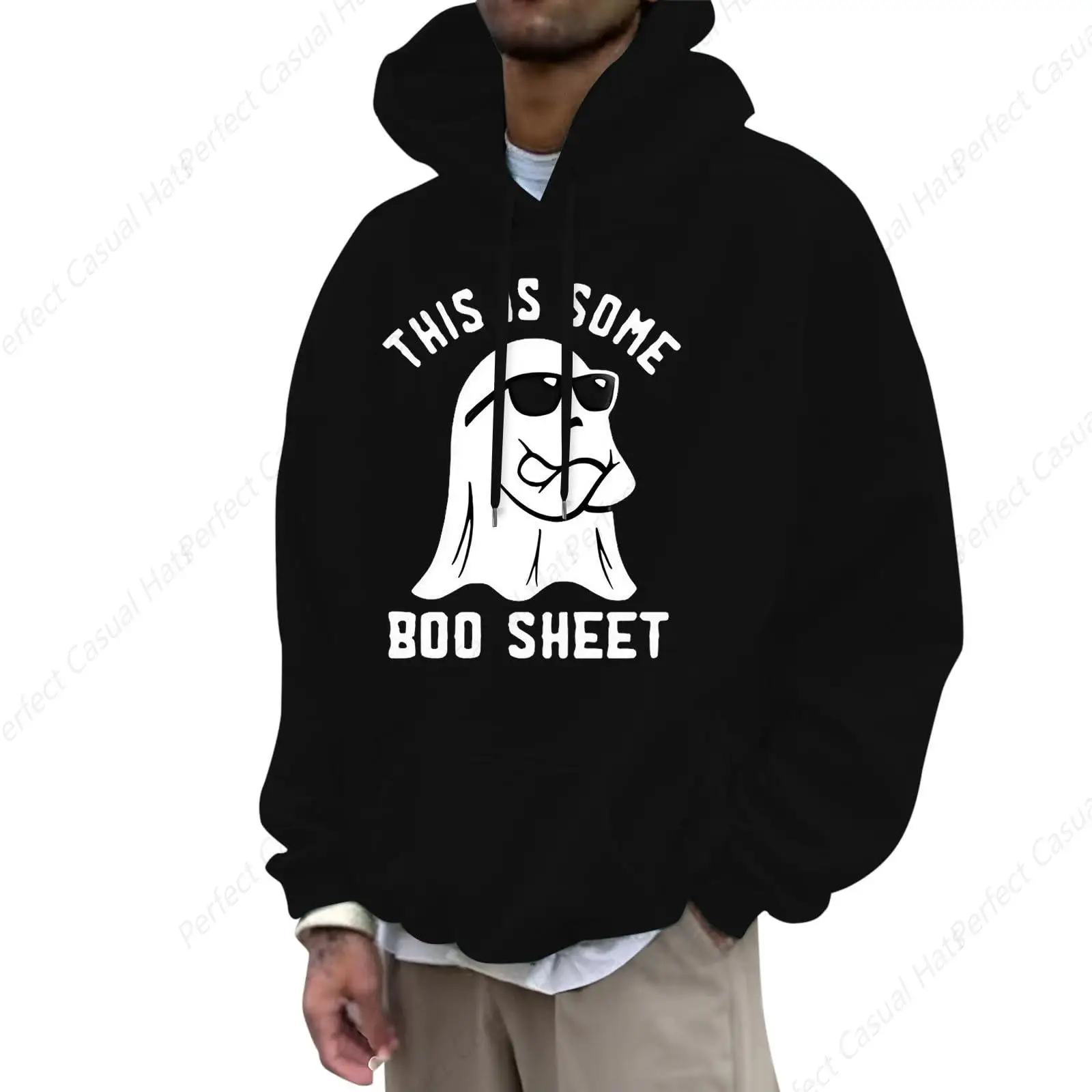 High Quality This Is Some Boo Sheet printing Halloween Hoodie Men Ghost Funny Gifts Long Sleeve Drawstring Pullover Hoodie