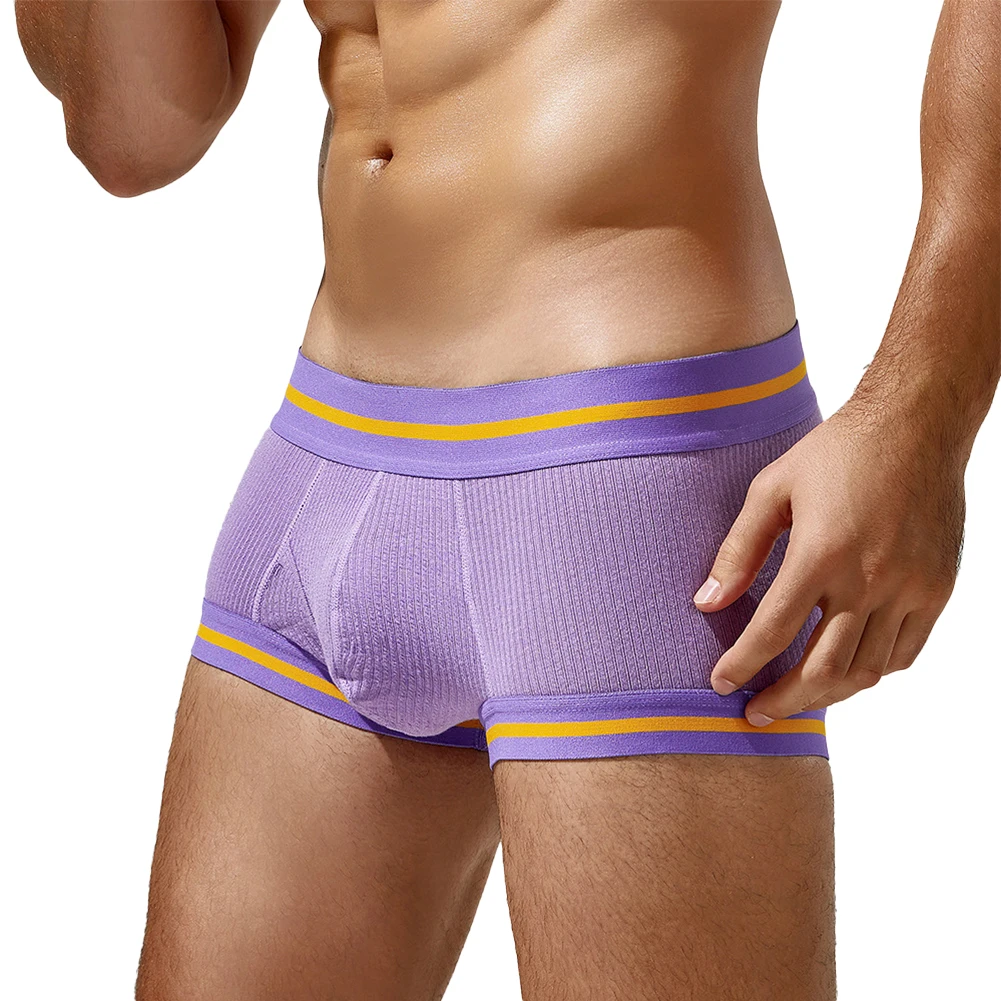 1pc Men\'s Sexy Low Waist Underwear Trunks Boxers Shorts Open Front Pouch Underpants Elastic Man Panties Lingerie