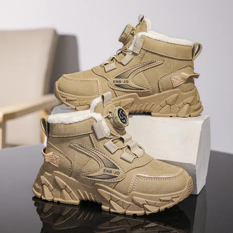 

Fashion Boys Boots Snow Outdoor Casual Sports Shoes Kids Tenis Sneaker Winter Walking Warm Cotton Boys Ankle Boots Plush