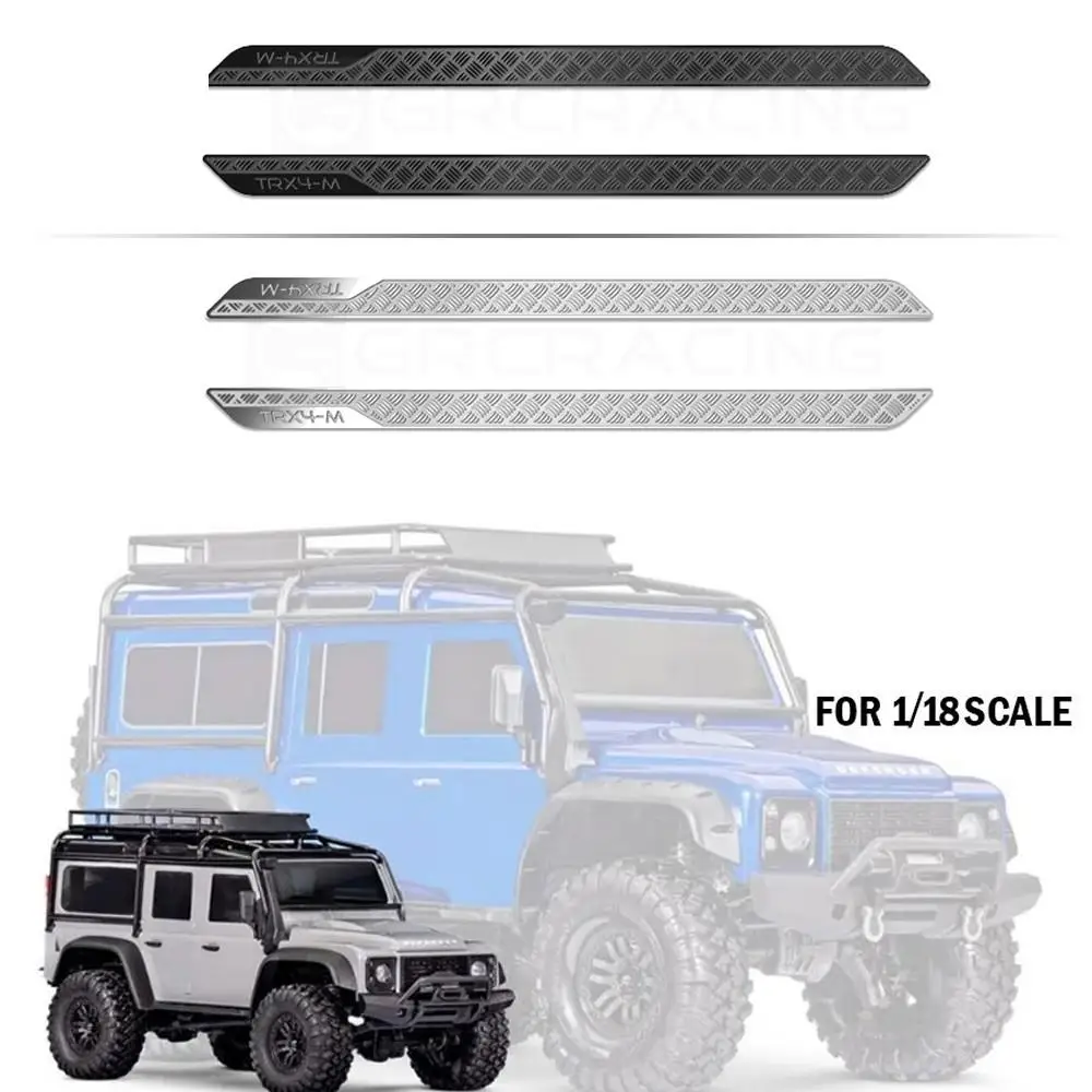 Side Step Anti Slip Decorative Piece, Foot Pedal Metal Sticker For Trx-4m 1/18 Defender Bronco Rc Crawler Car Upgraded Parts