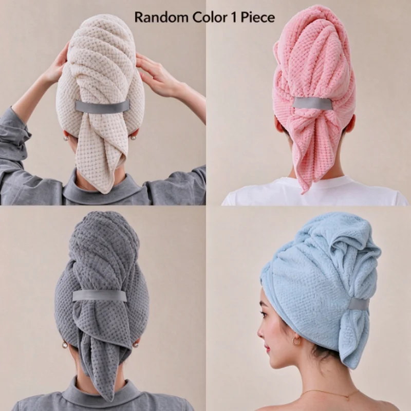 60*100cm Dry Hair Cap Absorbent Bath Towel - Extended and Stretched Hair Bath Cap - Quick-drying and Soft Bath Towel