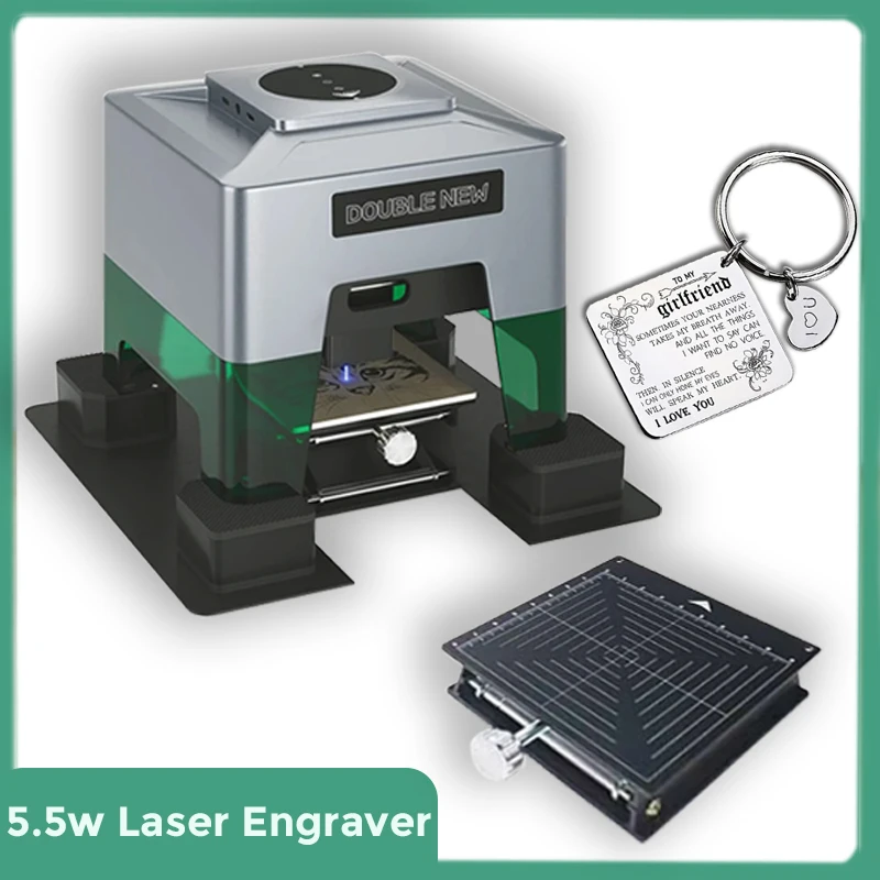 5.5W Stainless Steel jewelry Laser Engraver Engraving Machine Free DIY Necklace Pendant Pet Tags Fashion Leather Craft Tools