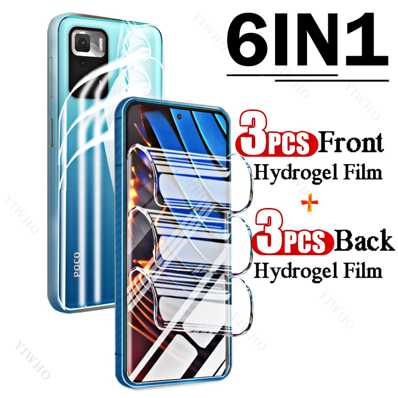 9in1 Full Covers Front Back Hydrogel Film for Xiaomi Poco X3 GT Fingerprint Screen Protectors for Xiaomi X 3 G T Camera Lens HD