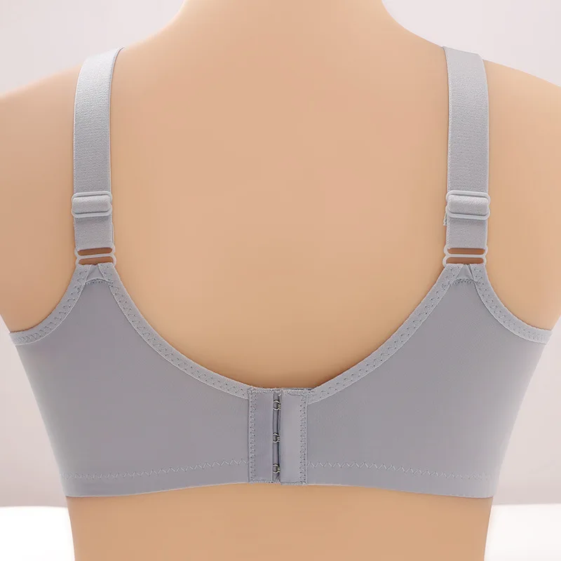 Big Size Seamless Wire-free Push-up Bra with U-shape Back Push up Bra with Four Rows of Hooks Adjustable Wide Straps