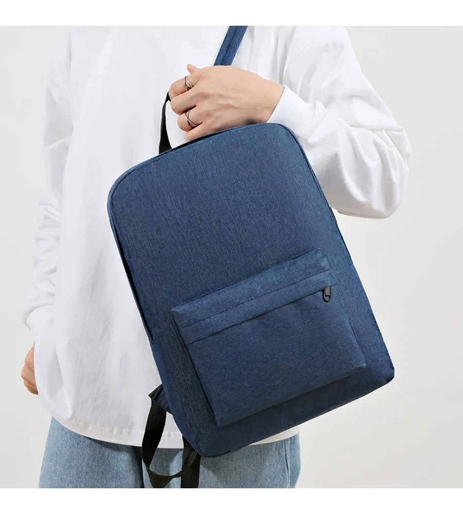 

Gray Minimalist Laptop Backpack 15.6 Inch Notebook Bag Oxford Cloth Water Resistant School Student Rucksack