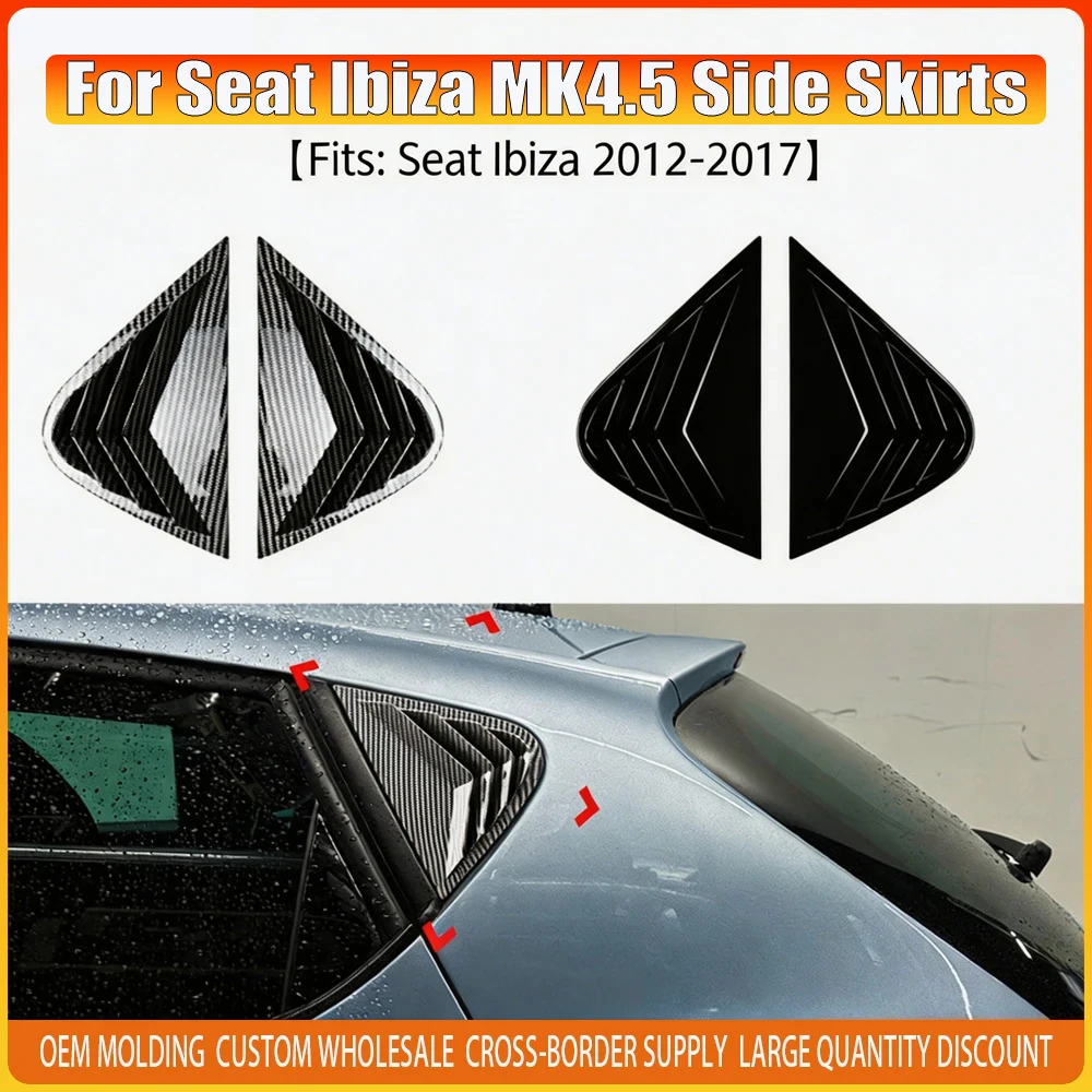 

2pcs Car Rear Louver Window Cover Side Auto Rear Triangle Window Shade Spoiler Body Kits for Seat Ibiza MK4.5 2013-2017