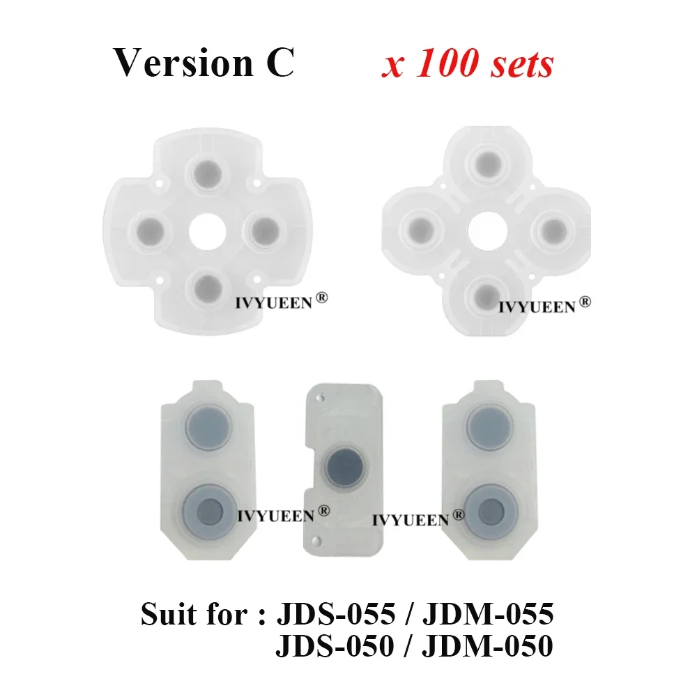 IVYUEEN 100 ชุดสำหรับ PlayStation 4 PS4 Pro Slim Controller ซิลิโคน Conductive ยางกาวปุ่ม Pad สำหรับ DualShock 4