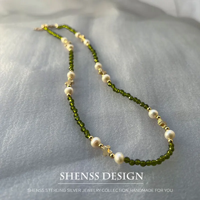 Natural Freshwater Rice Pearl, Rice Pearl, Zircon Necklace, Solid and Candy Colors