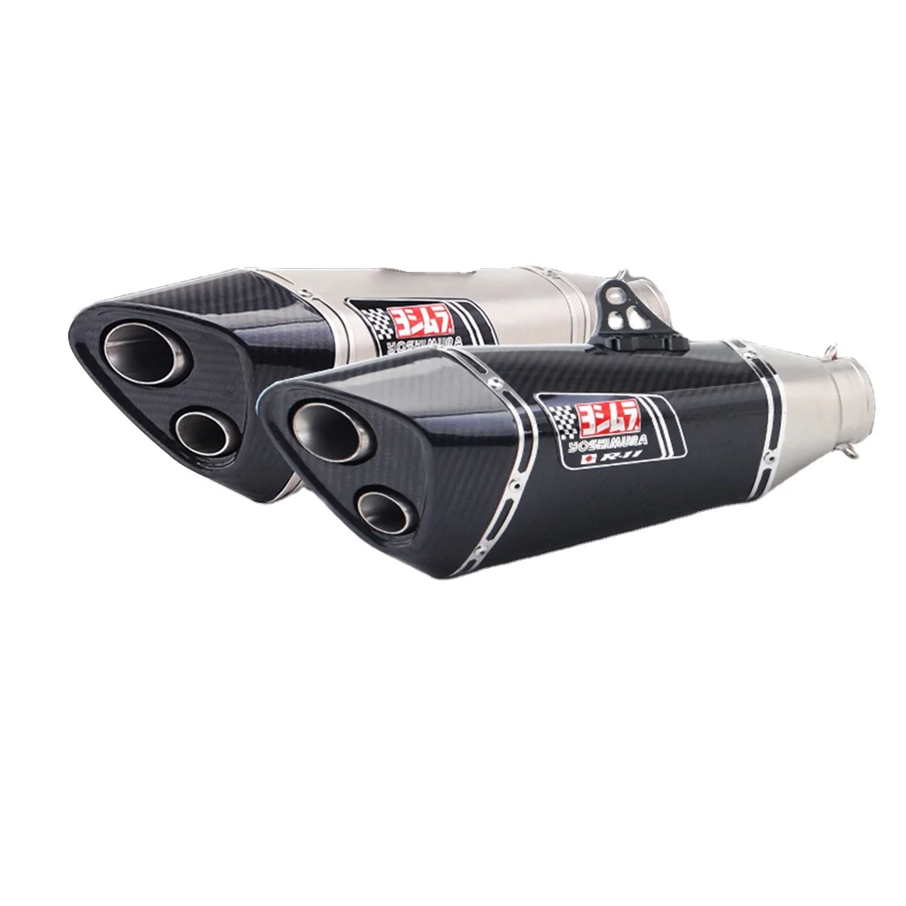 

Intelligent Library Universal 51MM Stainless Steel Motorcycle Exhaust System Carbon Fiber Double Hole For R11 R77