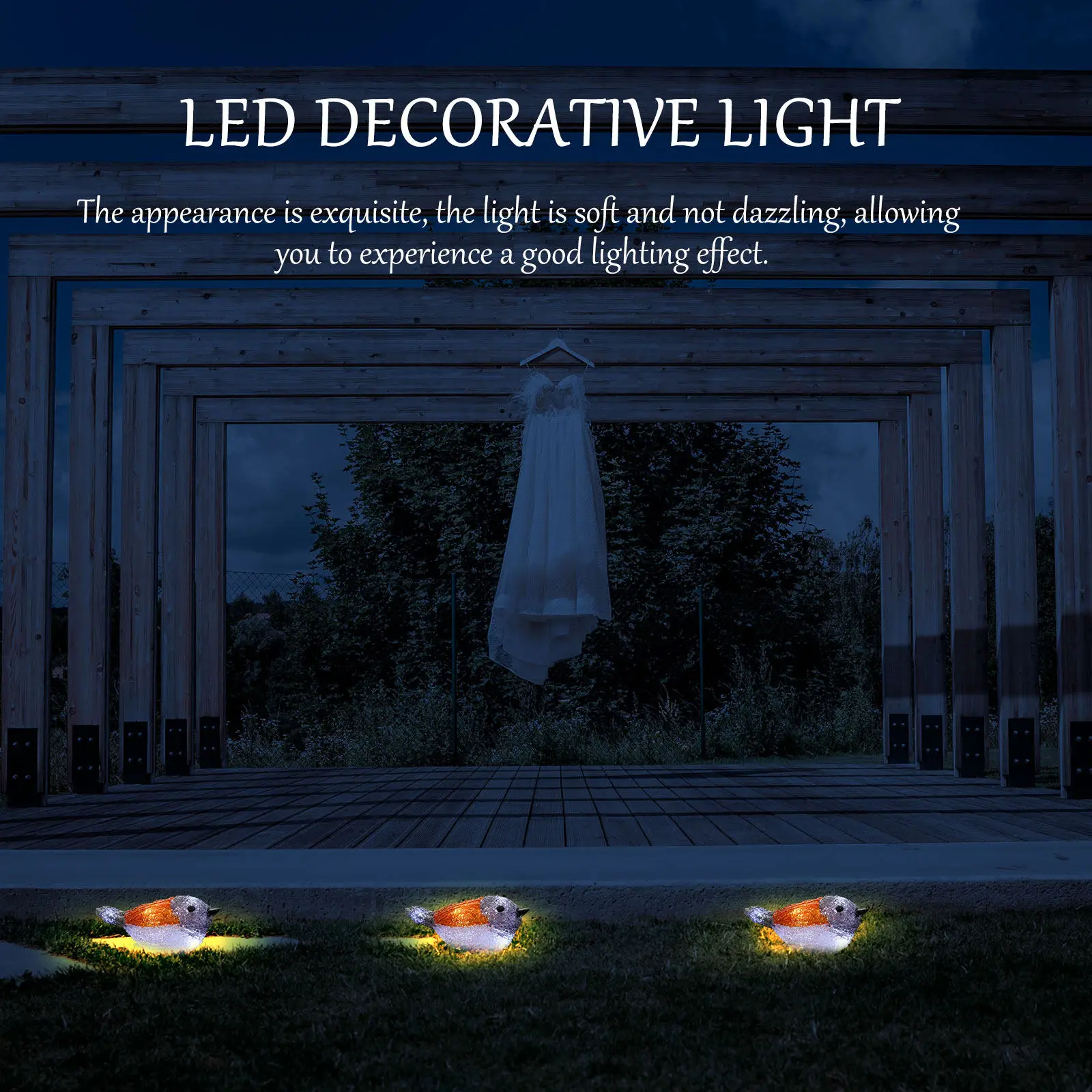 

Светодиодная гирлянда-птички (воробьи) на солнечных батареях, акриловая, для наружного декора, теплый свет, для сада, балкона, праздников и вечеринок