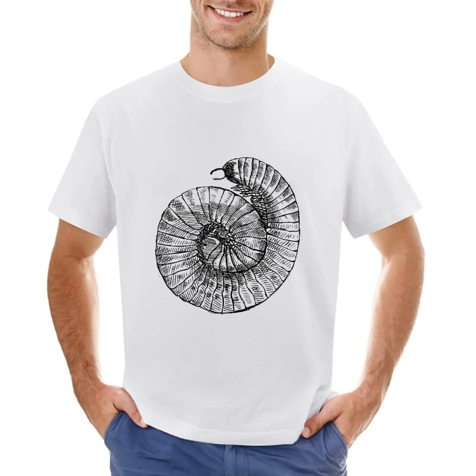 Millipede Spiral T-shirt summer tops quick-drying men clothing