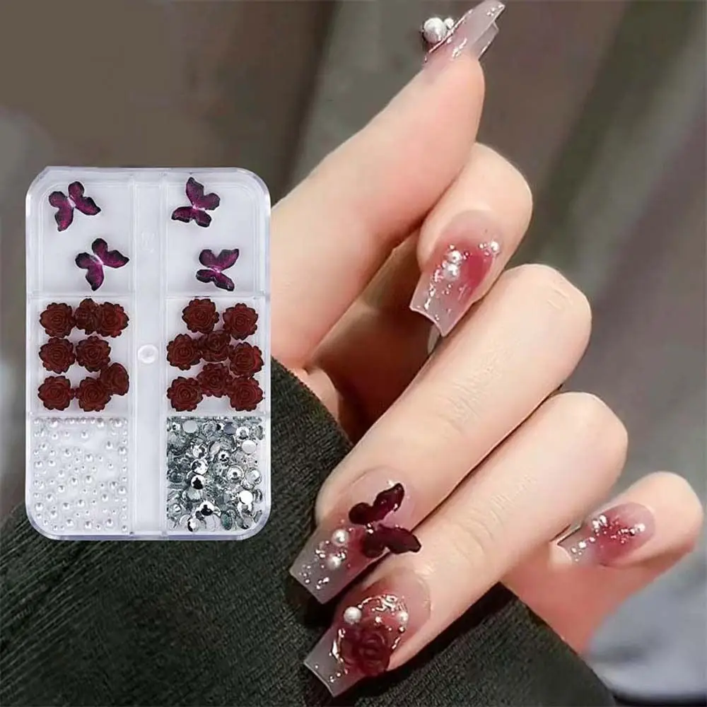 

Camellia Mixed Manicure Ornament Nail Rhinestones 3D Nail Art Drills Flowers Nail Decorations Manicure Accessories