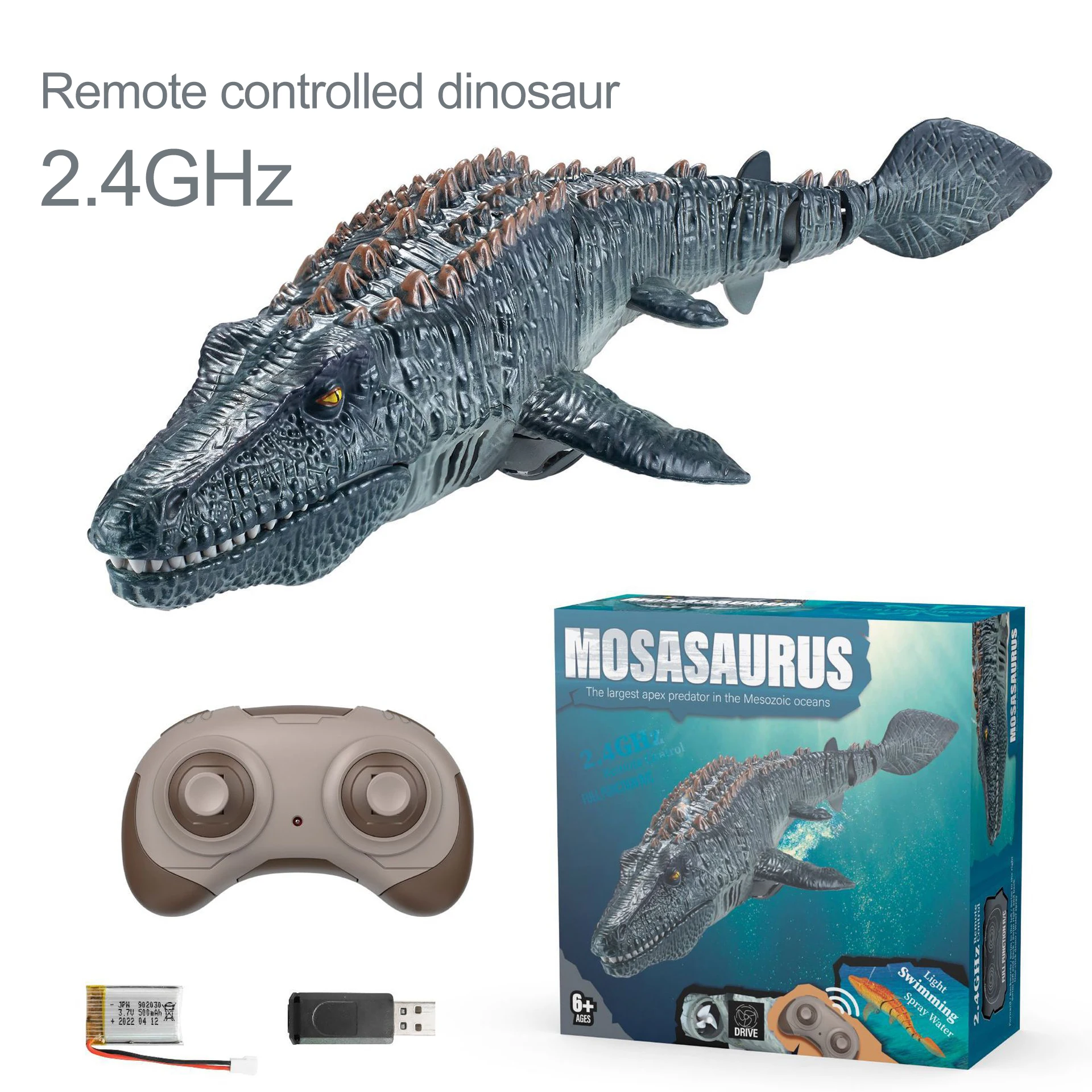 Boy Electric Remote Control Toy Simulation Dinosaur Water Toys Canglong Swim Water Spray Swinging Underwater Toy for Kids Gift