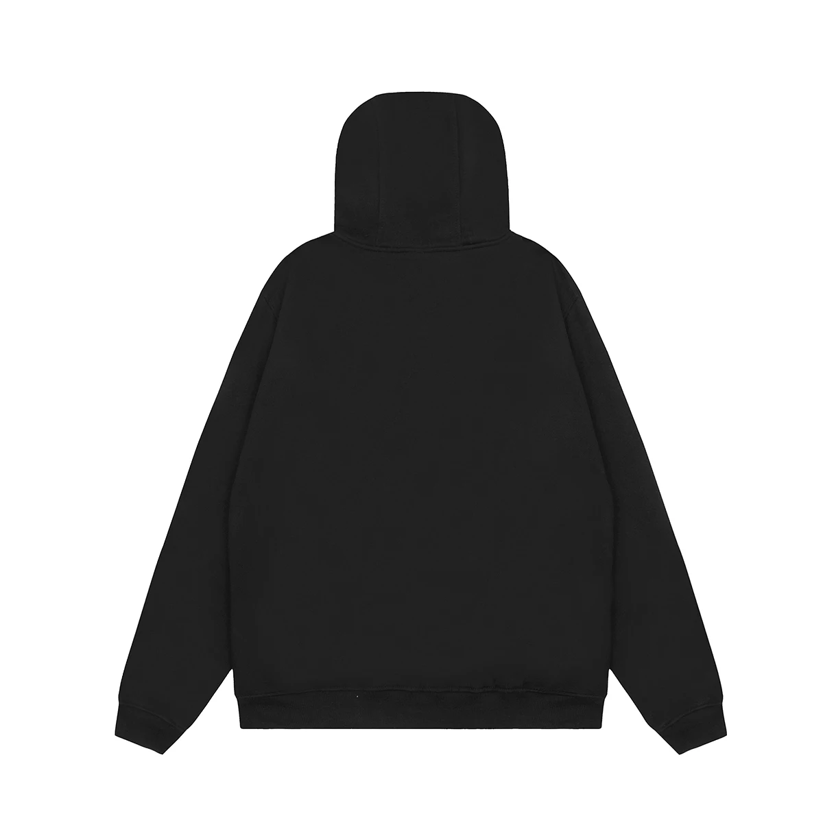 Streetwear Vintage Black Fleece Letter Print Hooded Hoodies for Men and Women Pullover Oversized Casual Sweatshirts Baggy Hoody