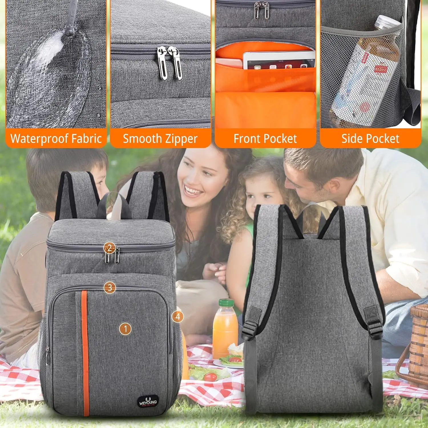 Zaino più fresco borsa da pranzo portatile impermeabile a tenuta stagna borsa a tracolla grande zaino termico da campeggio per Picnic all\'aperto