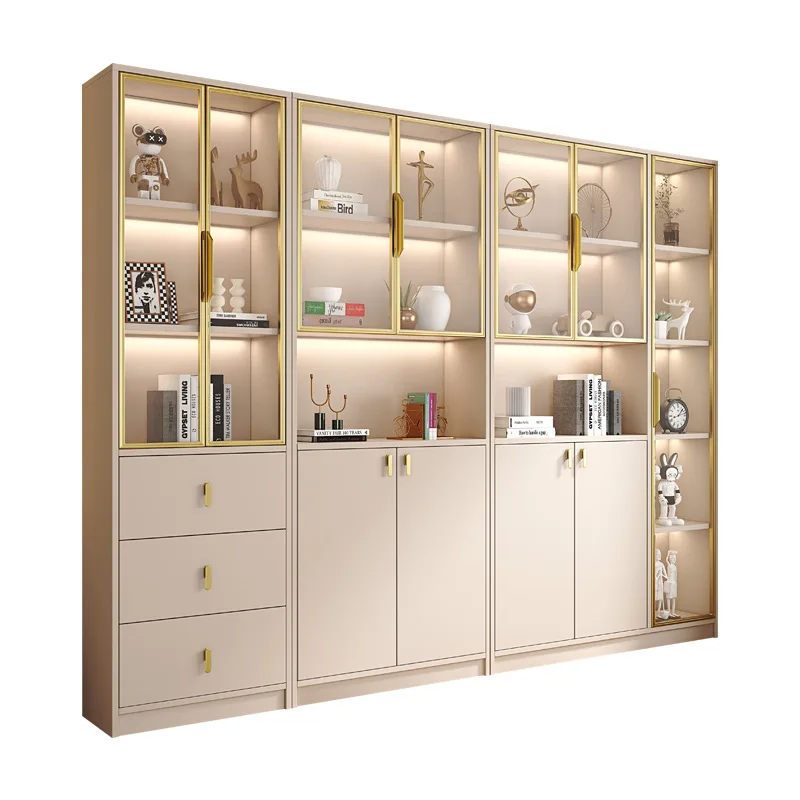 Light Luxury Bookcase  Dustproof Glass Door Display Cabinet Modern Simple Household Living Room Furniture New Arrival