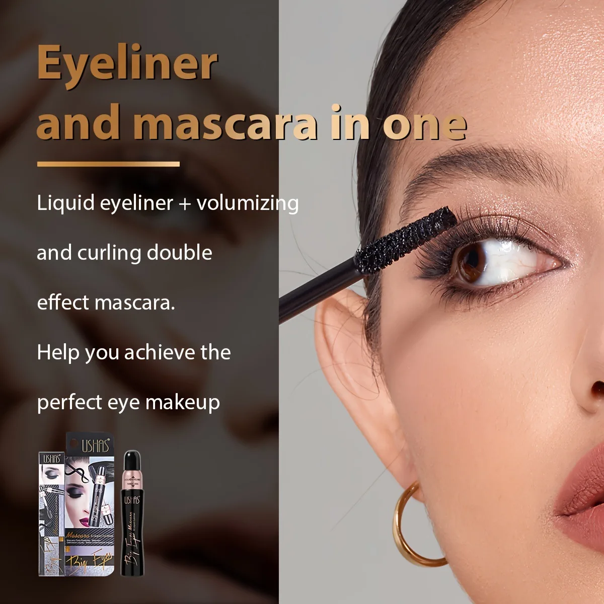 Nieuwe Mascara Eyeliner Set Waterdicht Snel Droog Natuurlijk Aanhoudende Slanke Curling Wimpers Mode Hot Verkoop 2 In 1 Oog Make-Up Pen