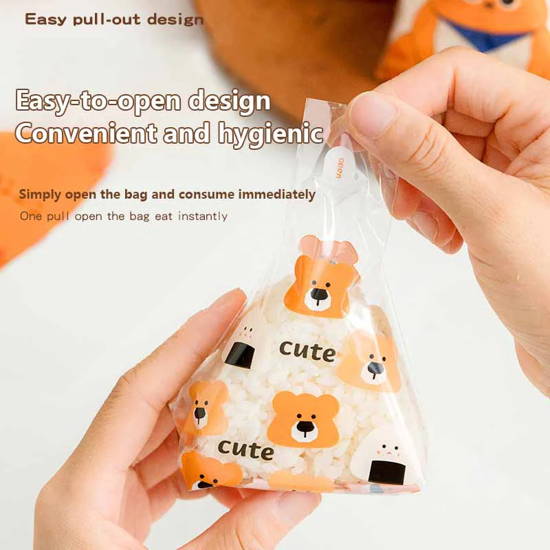 50Pcs Japenese Triangle Rice Ball Disposable Packaging Bag Nori Seaweed Nori Onigiri Sushi Bag Portable Bento Accessories