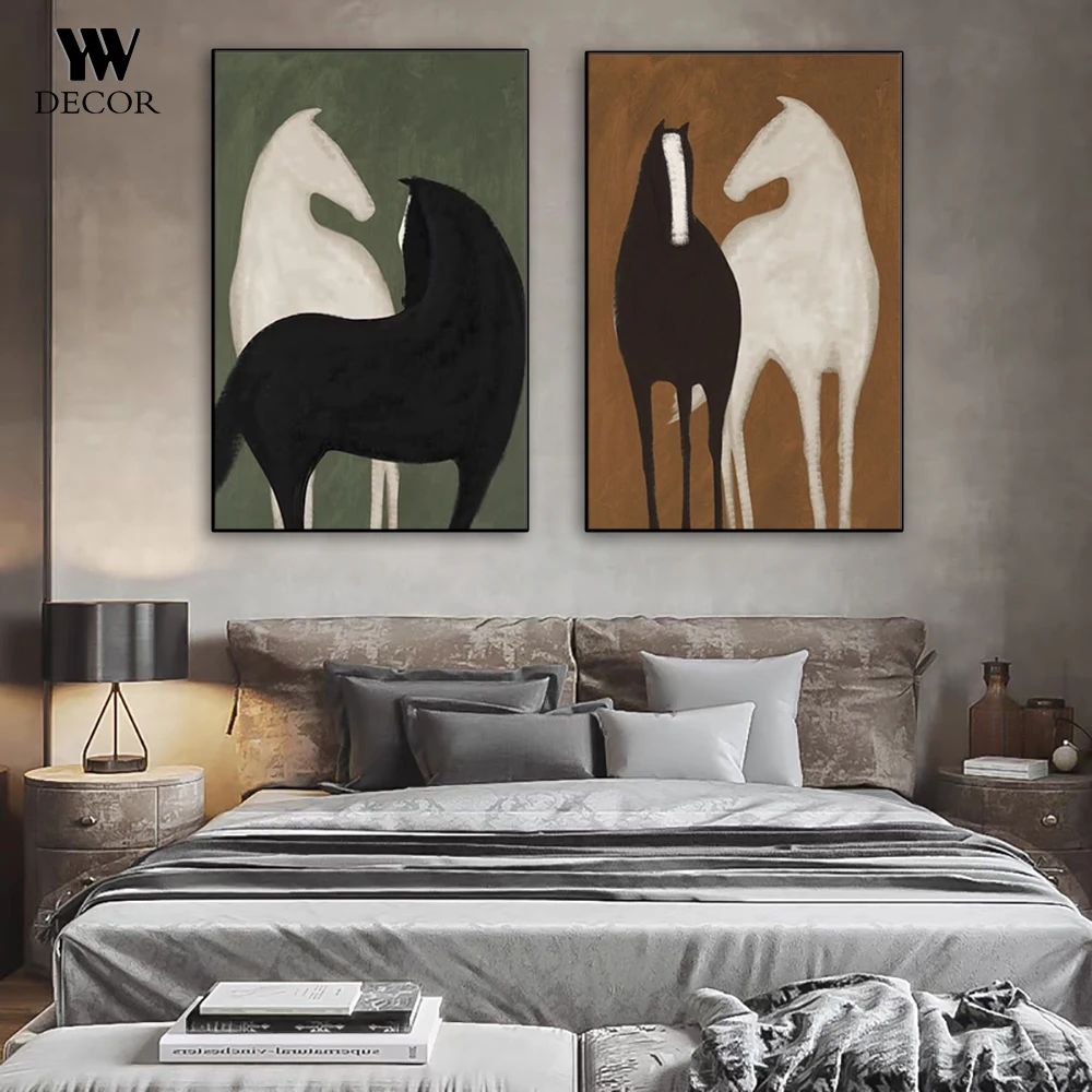 Abstract Horse Canvas Painting Wall Art Animal Posters Prints For Living Room Decor Wall Pictures Cuadros