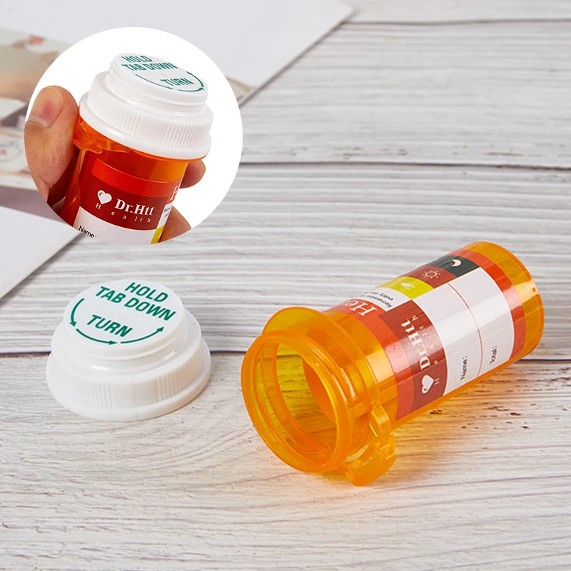 50ML Push Down & Turn Vial Container Pocket Plastic Storage Stash Jar Pill Bottle Case Box Herb Container view 4