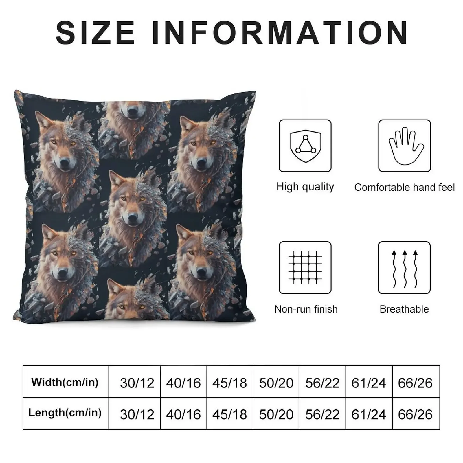 Enchanting Mystical Wolf Throw Pillow Marble Cushion Cover luxury home accessories Sofa Cushion Cover Throw Pillow pillow