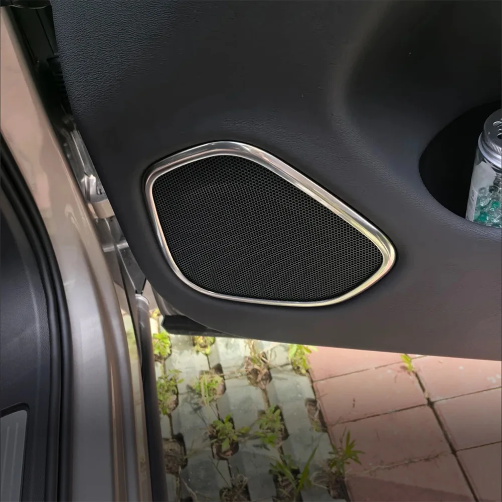

Interior Speaker Cover Speaker Frame Cover Interior Trim Upgrade Wear Resistant Seamless Integration Stainless Steel Material