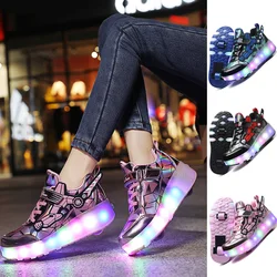 children's flashing roller skates outdoor recreational sports shoes wheel shoes boy girls skate sneakers