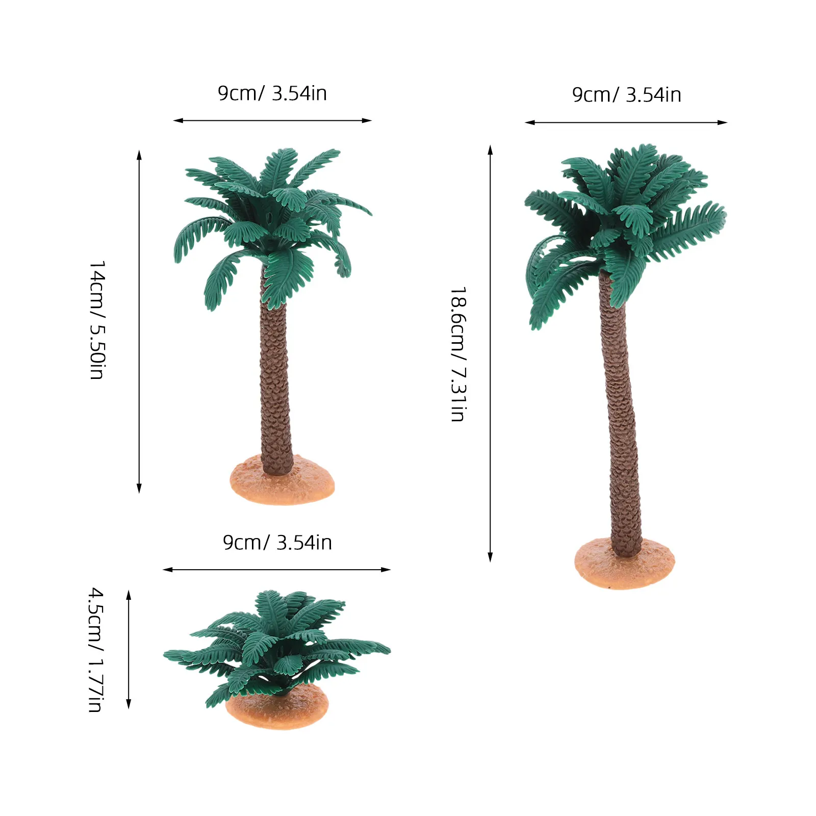 3Pcs Simulation Lifelike Landscape Artificial Plant Scene Decorative Desktop Greenery Accent Trees