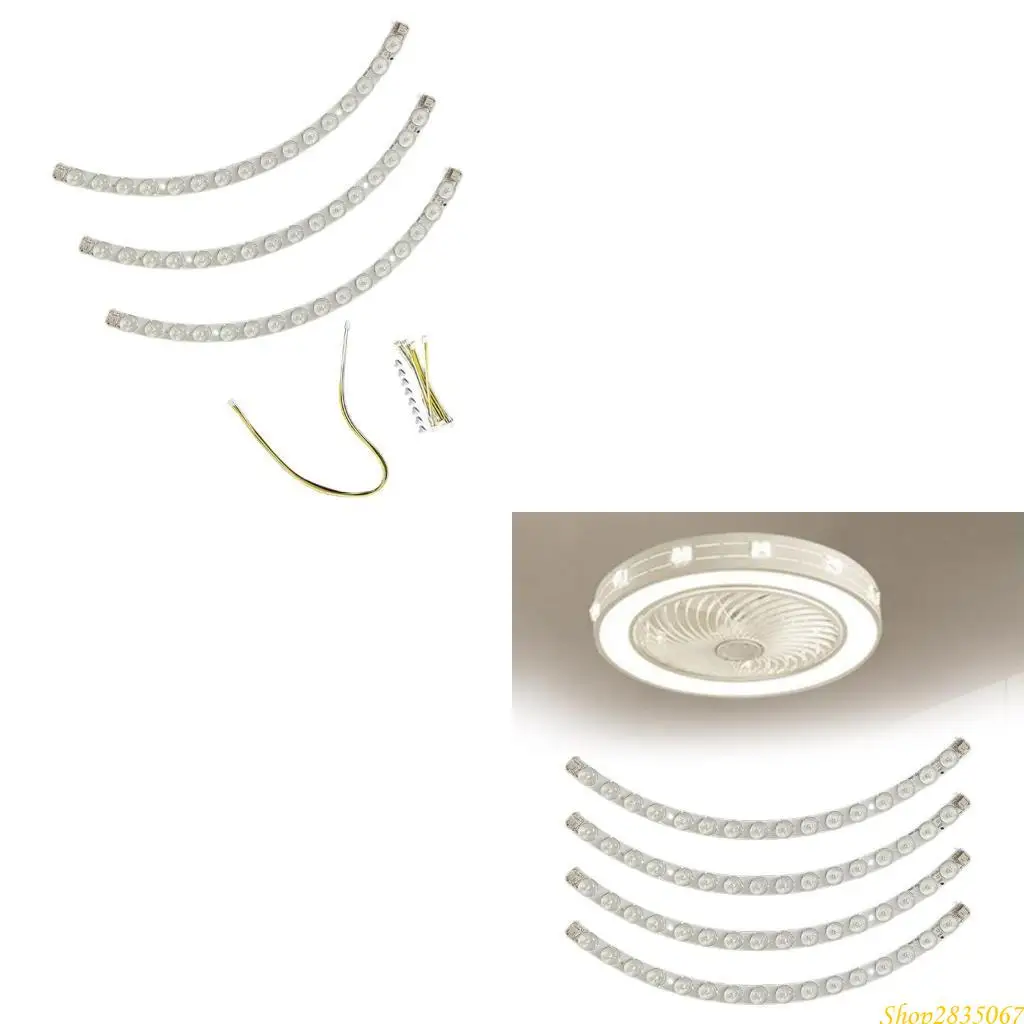 

Bedroom Light Fixture Ceiling Fan LED 3 Color Lighting Quiet Motor Lens 831F