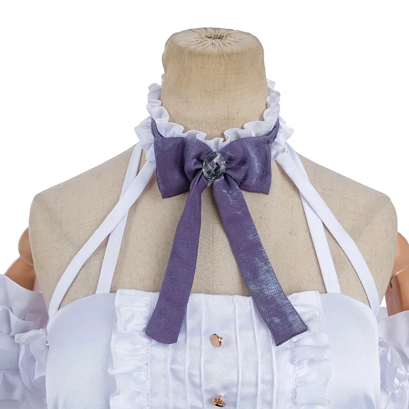 ROLECOS دوروثي تأثيري حلي لعبة NIKKE آلهة النصر دوروثي زهرة بيضاء فستان الزفاف النساء هالوين كرنفال البدلة