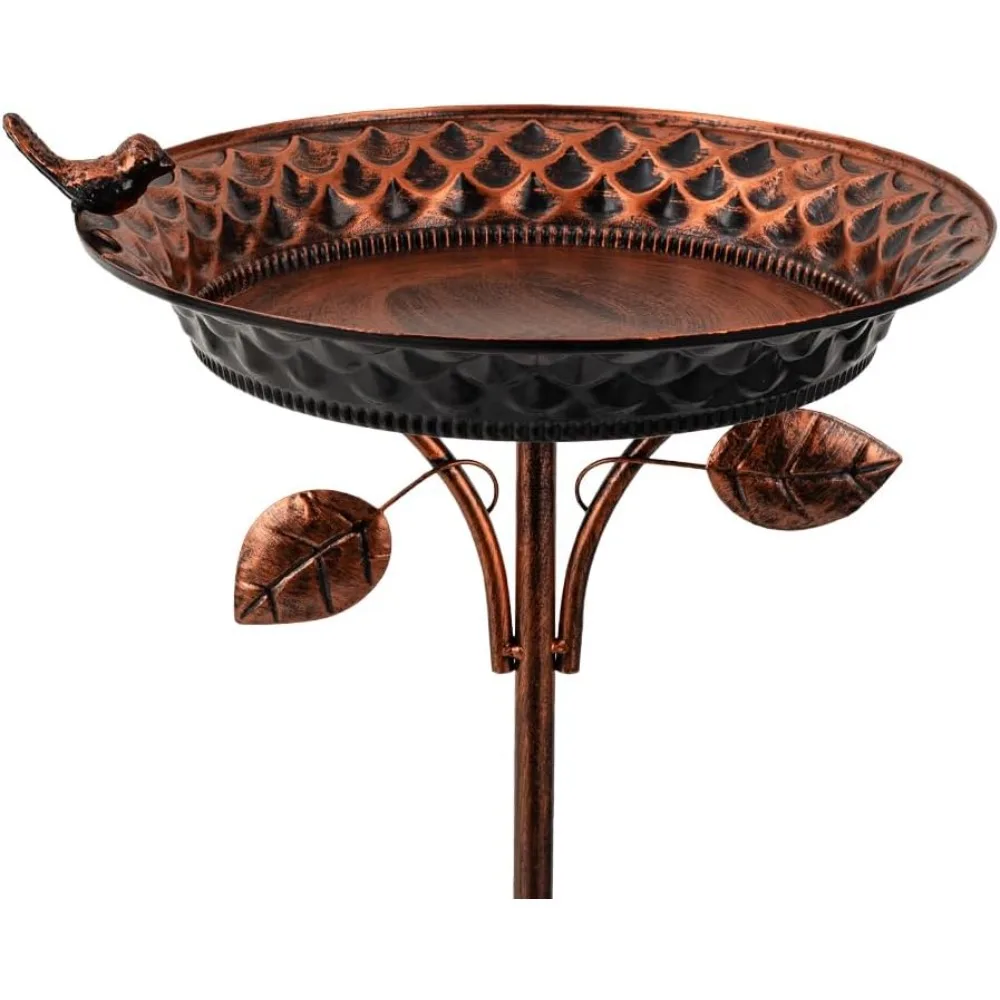 

Металлические уличные ванночки для птиц Dreamysoul, отдельно стоящие ванночки для птиц высотой 37 дюймов, 5-зубчатая ванна для птиц для наружного сада, двора, патио