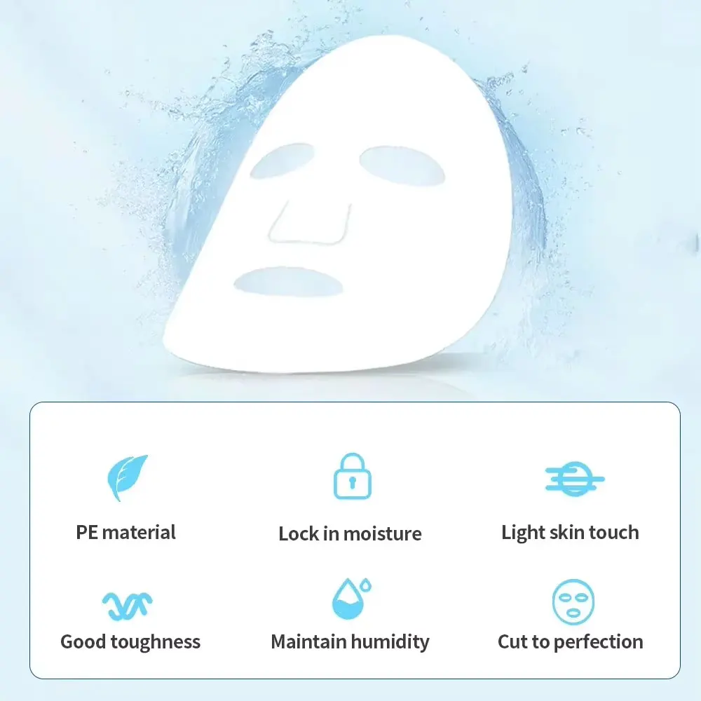 100-1000pcs Disposable Plastic Film Full Face Cleaner Mask Neck Stickers Paper Transparent Masks Wrap Facial Beauty Makeup Tools