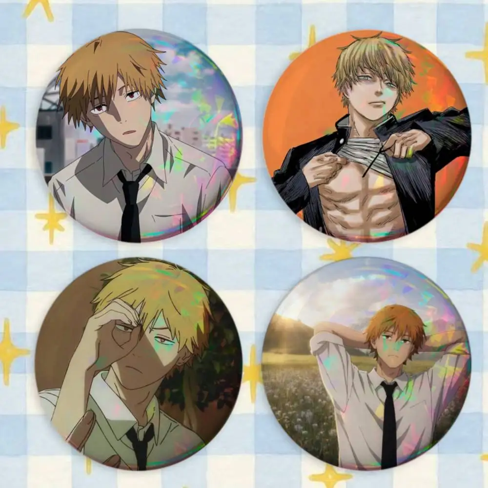 Anime C-Chainsaw M-Man Denji Badges Button Round Creative Pin Brooch Badge Bag Decor Accessories Fans Collect Friends Gifts
