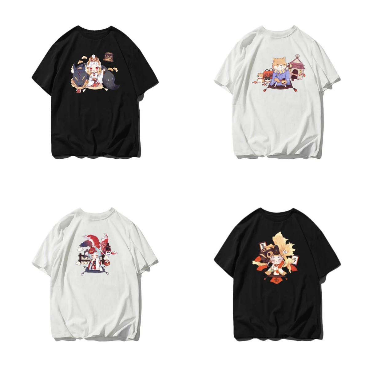 

Onmyoji Fashion Game-related Sports Pure Cotton T-shirt, Kagura Seimei Loose and Breathable Short-sleeved T-shirt, Trendy