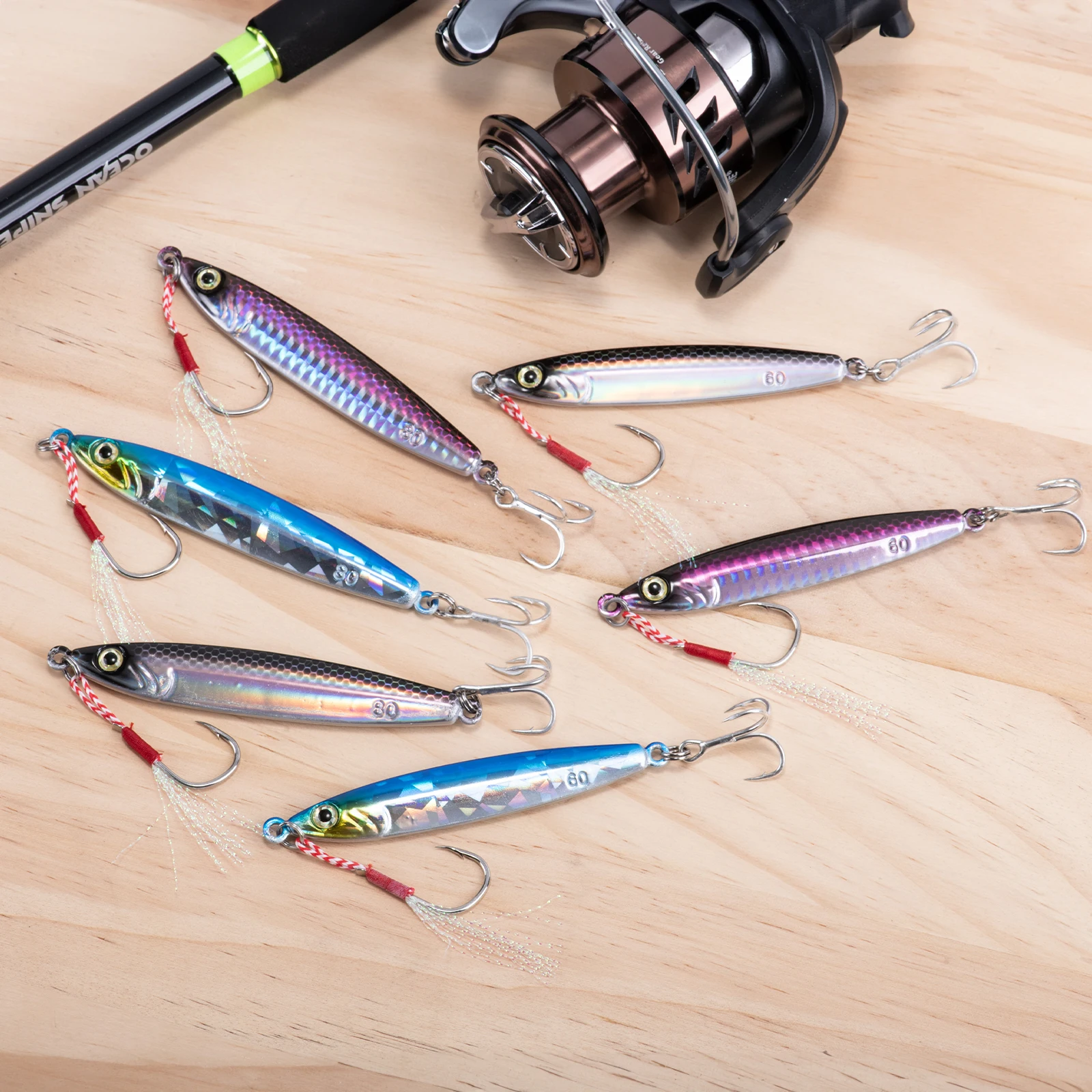 

Goture Tungsten Fishing Lure with 3d Fishing Eyes Sharp Hooks 60g 80g Fast Sinking Jigging Lures Artificial Bait Fishing Tackle