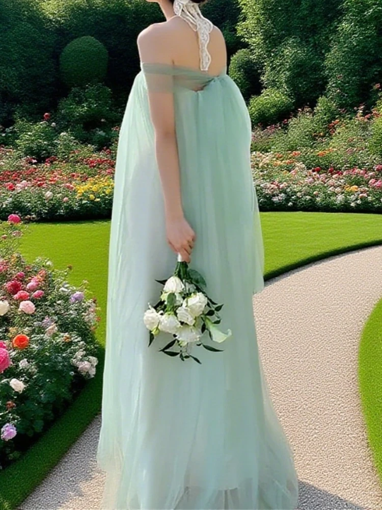 Gaun Prom Korea Wiru Selendang Dapat Disesuaikan Tanpa Tali Gaun Malam A-line Panjang Lantai Pemotretan Pernikahan Disesuaikan
